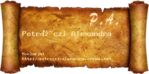 Petróczi Alexandra névjegykártya